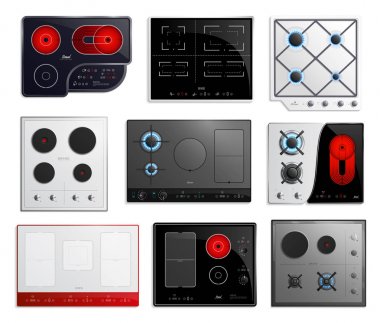 Hob yüzeyler Icon Set 