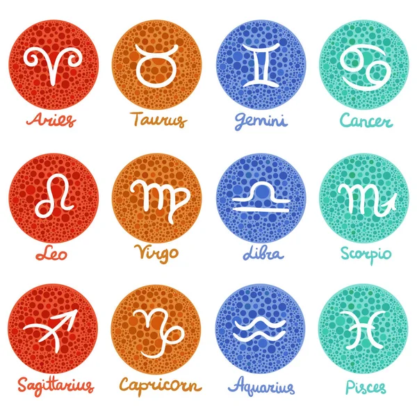 Zodiac symboler set — Stock vektor