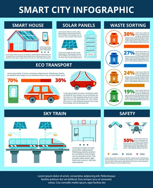 Infografiki w Smart City — Wektor stockowy
