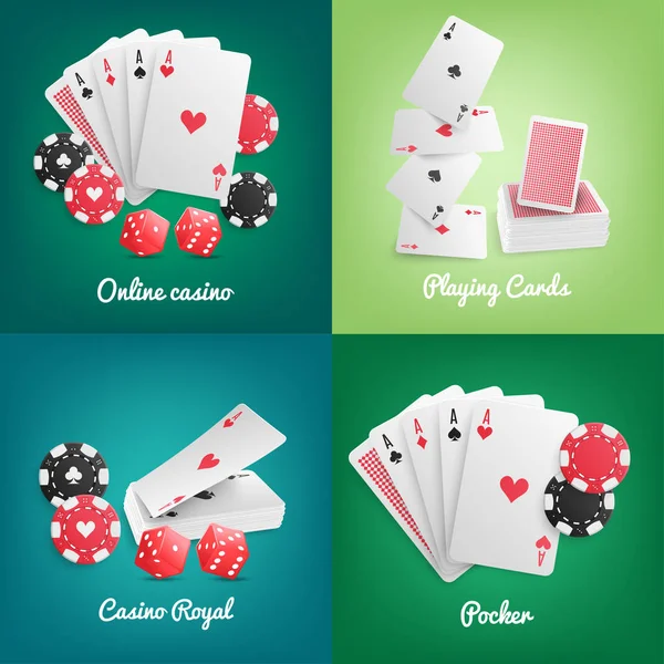 Casino Online realistiskt koncept — Stock vektor