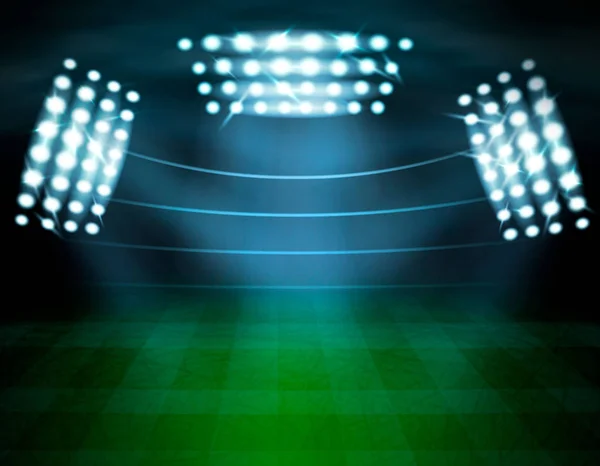 Composizione illuminazione stadio di calcio — Vettoriale Stock