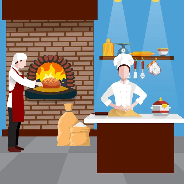 Dépliant sur les gens de cuisine — Image vectorielle