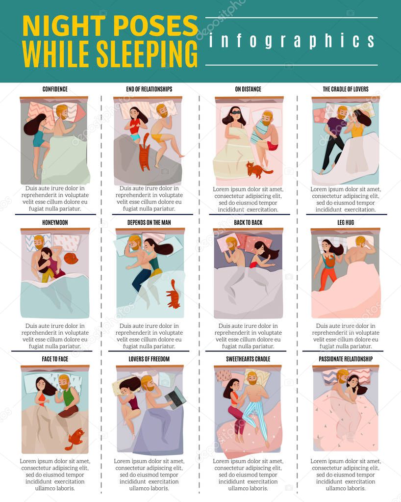 Sleeping Poses Infographic Set