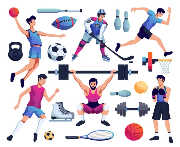 People involved in sport set — Stock Vector