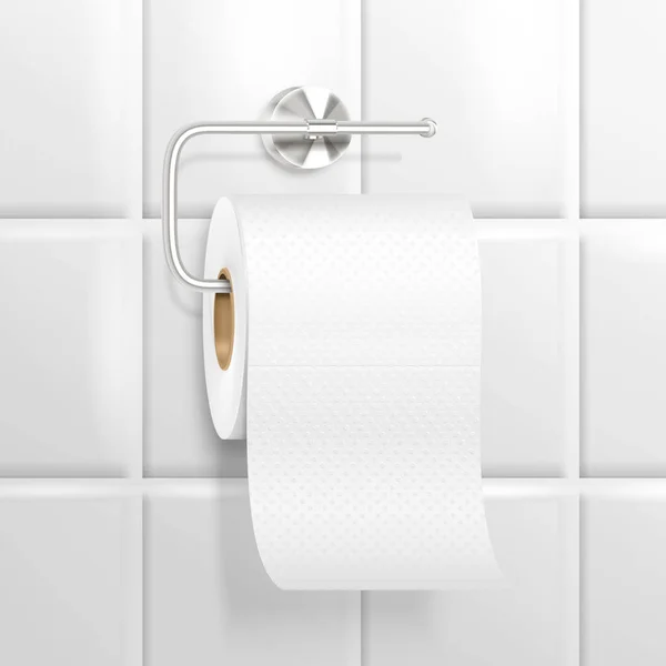 Függesztett WC-papír reális összetétele — Stock Vector