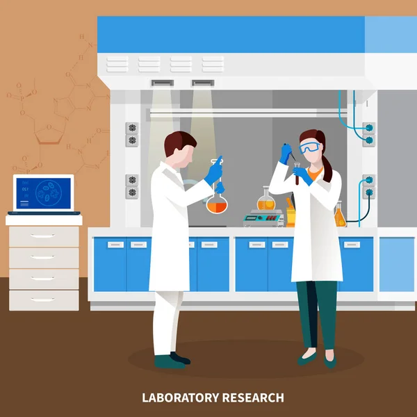 Scienziati Persone Composizione multicolore — Vettoriale Stock