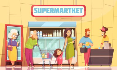 Sıra insanlar süpermarket 