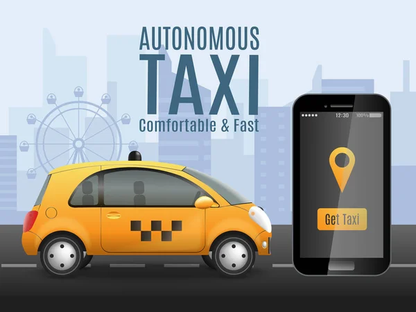 Fondo Conceptual Taxi Futuro — Archivo Imágenes Vectoriales