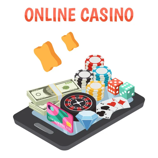 オンラインのカジノ構想 — ストックベクタ