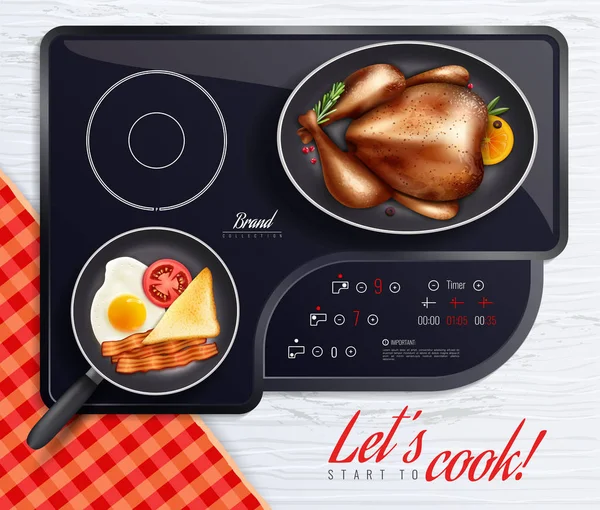 Varná deska povrchy vaření plakát — Stockový vektor