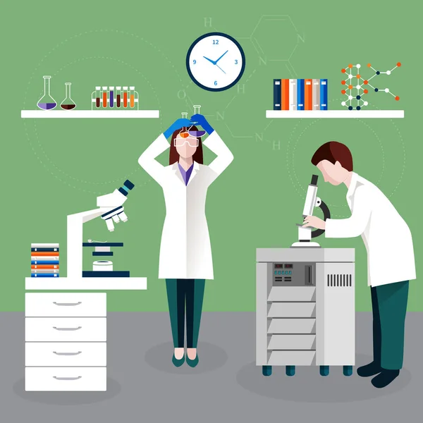 Scientists People And Laboratory Composition — Stock Vector