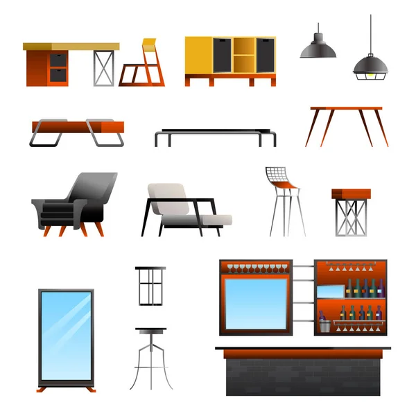 Loft Café Erbauer Set — Stockvektor