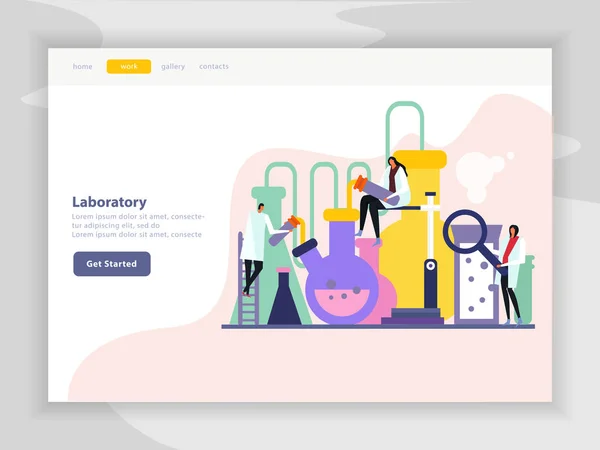 Science Lab platte Landing Page — Stockvector