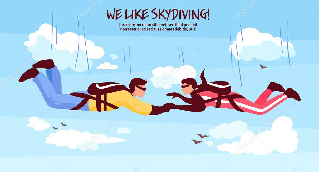 Skydiving Team Illustration