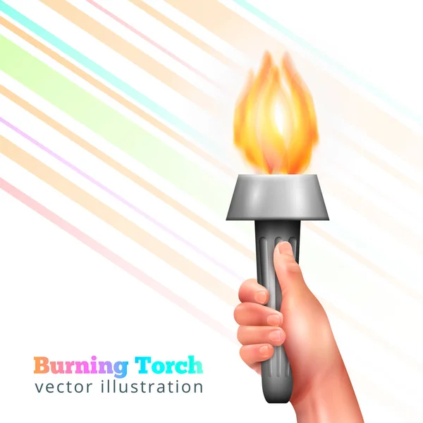 Realistic Hand Torch Background — Stock Vector