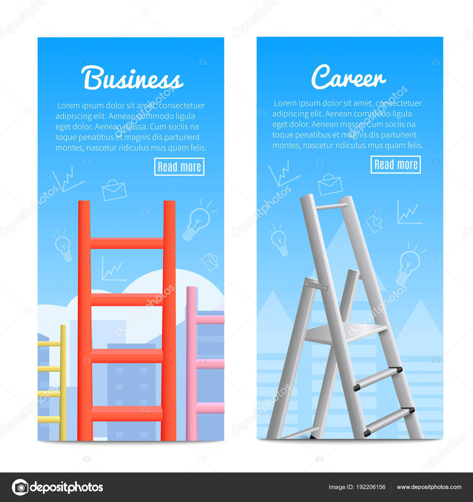 Career Ladders Realistic Banners Stock Vector by ©macrovector 192206156