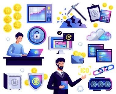 Cryptocurrency Blockchain Set
