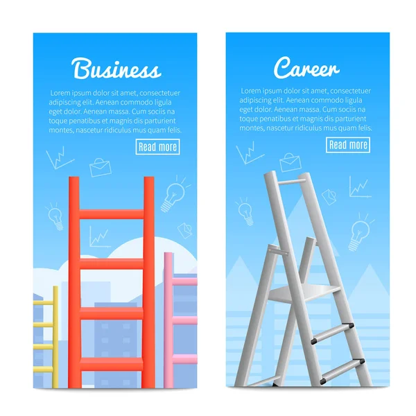 Escaleras de carrera Banners realistas — Archivo Imágenes Vectoriales