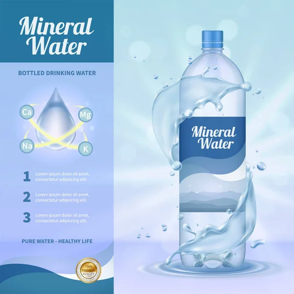 Reklamní složení pitné vody — Stockový vektor
