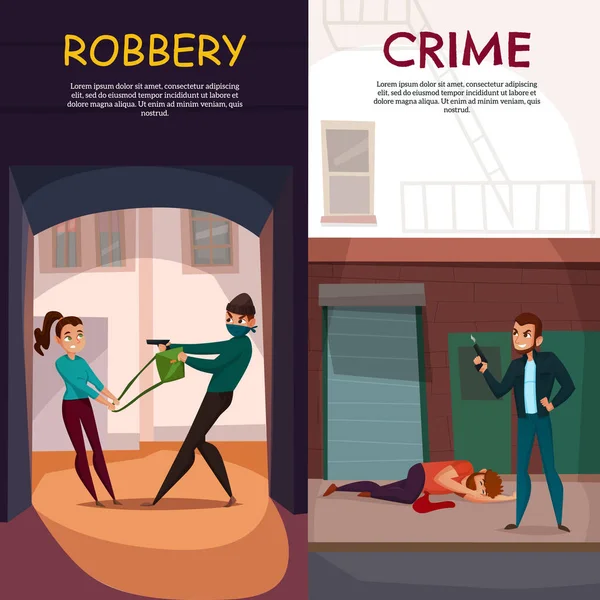 Criminelen Banners Set — Stockvector