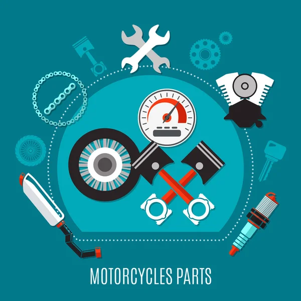 Concept de conception de pièces de moto — Image vectorielle