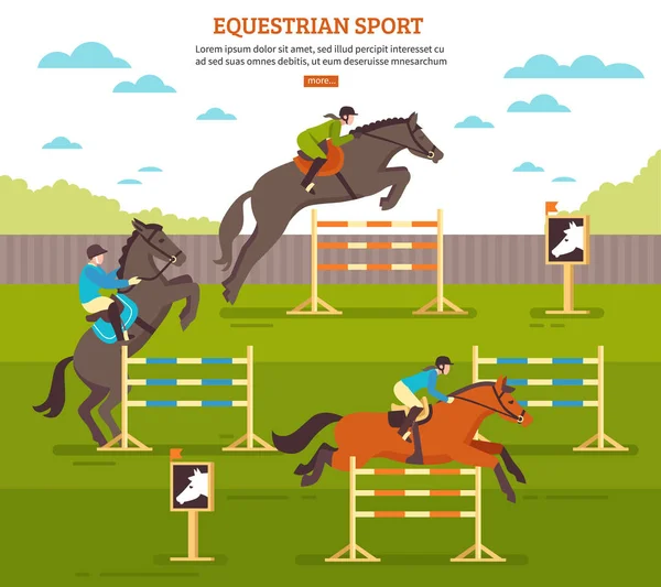 Composição do fundo do esporte equestre — Vetor de Stock