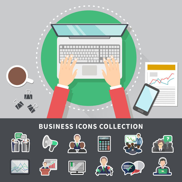 Business Icons Collection Background