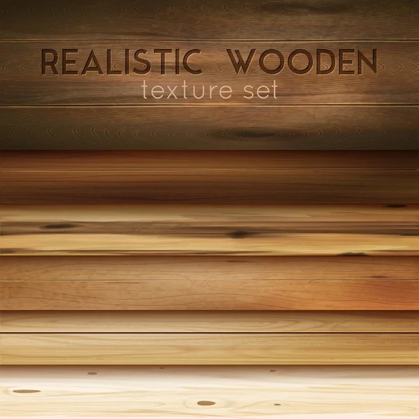 Реалістичний фон дерев'яних текстур — стоковий вектор