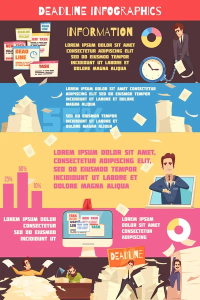 Son Tarih basınç karikatür Infographic Poster — Stok Vektör