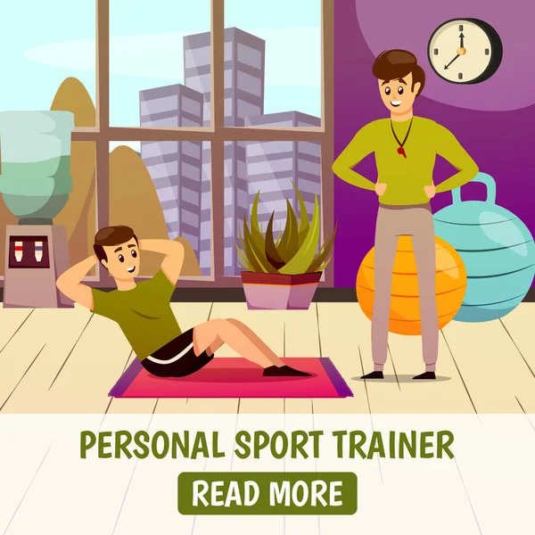 Personal Sport Trainer Background — Stock Vector