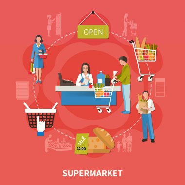 Süpermarket nakit Resepsiyon kompozisyon