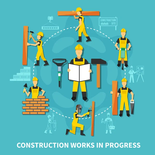 Concept de travailleur de la construction — Image vectorielle