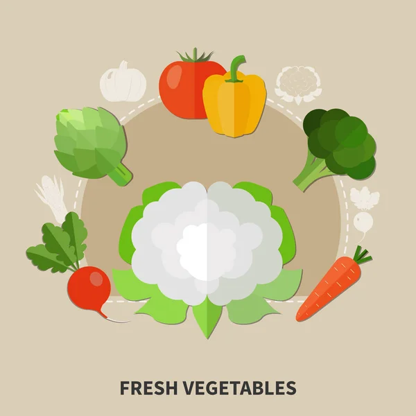 Composición coloreada de alimentación saludable — Vector de stock