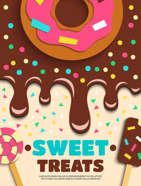 Snoep Desserts bakkerij zoetwaren Poster — Stockvector