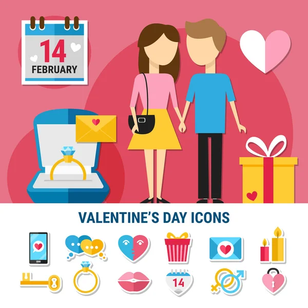 Valentines Day Icon Set — Stock Vector