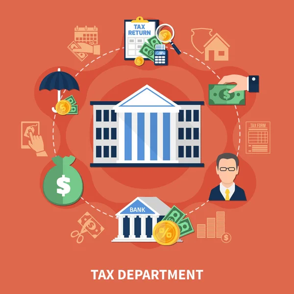 Département fiscal Composition ronde — Image vectorielle