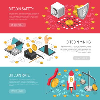 Bitcoin oranı Emanet izometrik afiş 