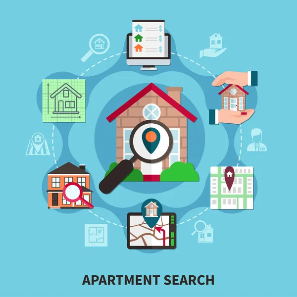 Composizione Appartamento Immobiliare — Vettoriale Stock