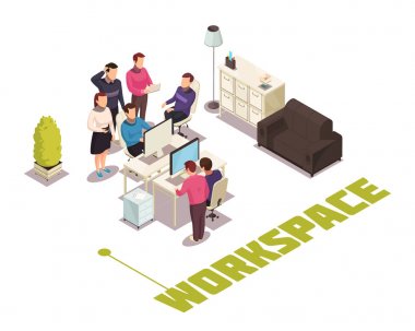 Office izometrik kompozisyon 