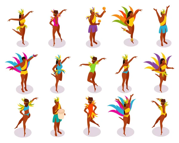 Carnaval brésilien Isometric People — Image vectorielle