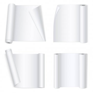 Beyaz kağıt afiş kavisli