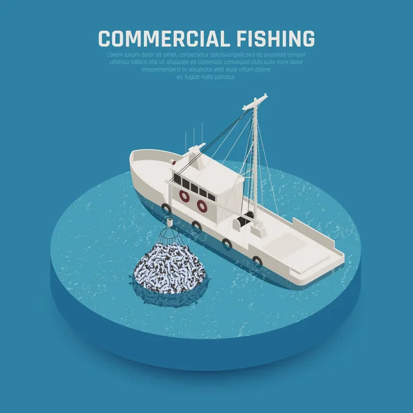 Commercial Fishing Vessel Background — Stock Vector