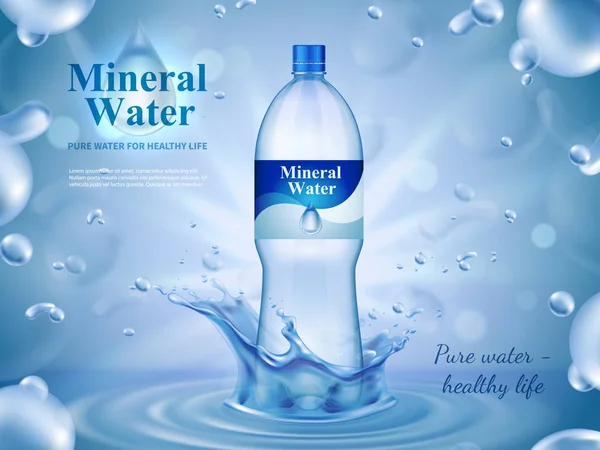 Mineralwasser Werbung Zusammensetzung — Stockvektor