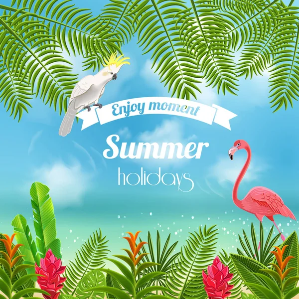 Disfrute de fondo de verano tropical — Archivo Imágenes Vectoriales