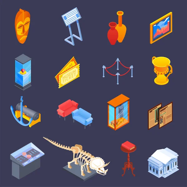 Museu Specimen Icon Set —  Vetores de Stock