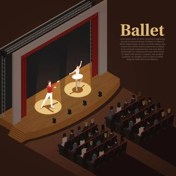 Teatro interior Ballet fundo — Vetor de Stock