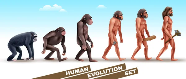 Σύνολο χαρακτήρων της ανθρώπινης εξέλιξης — Διανυσματικό Αρχείο