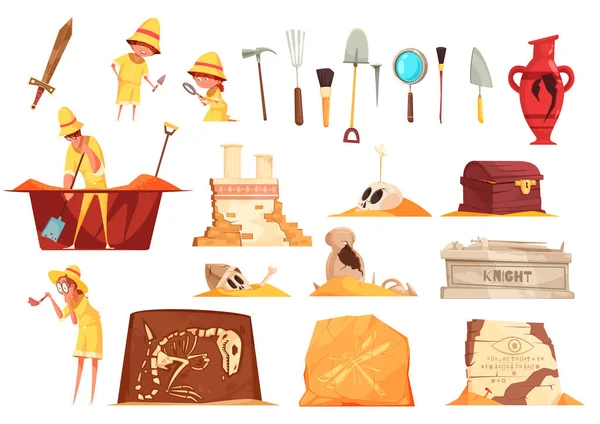 Archeologie Icons Set — Stockvector