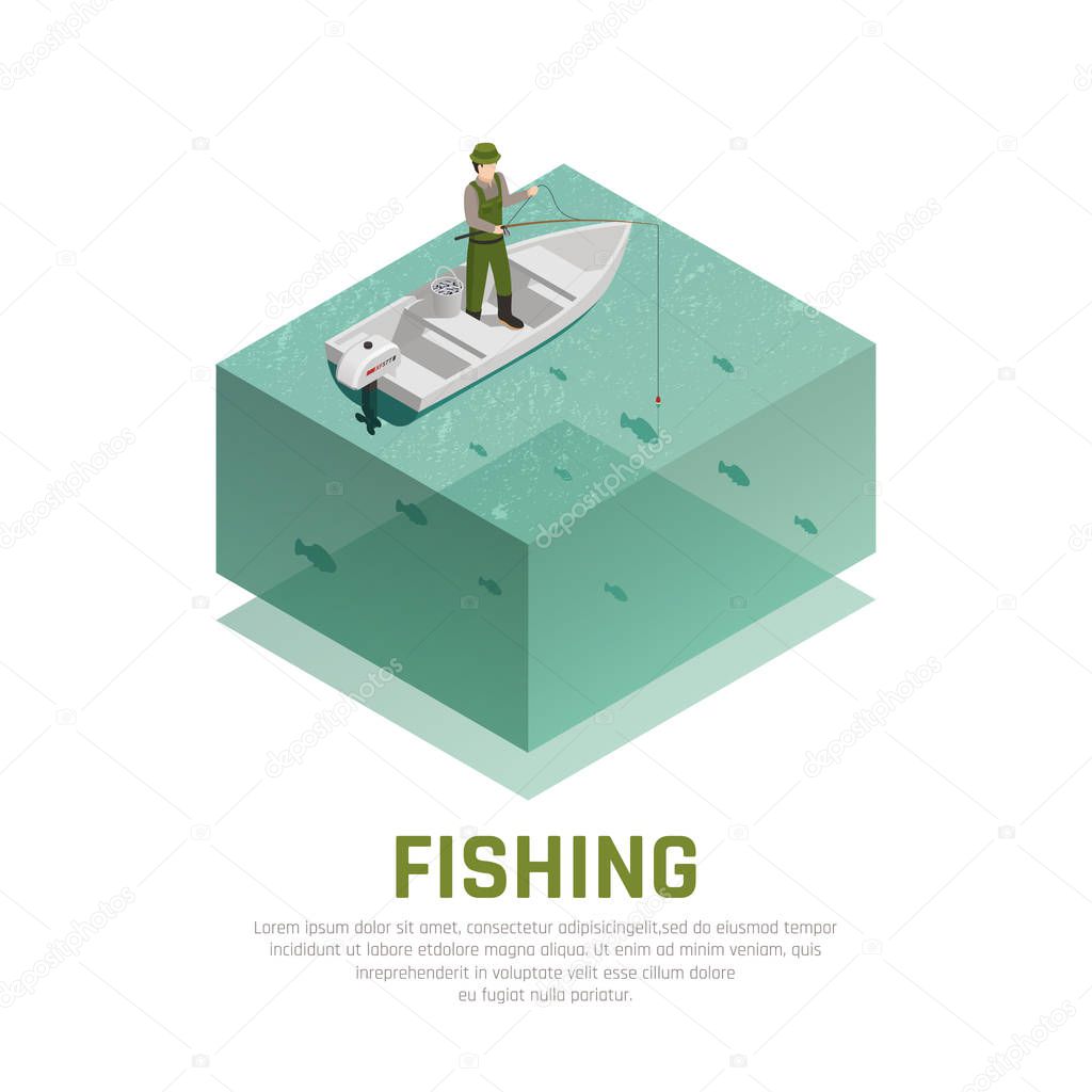 Fishing Alone Isometric Background