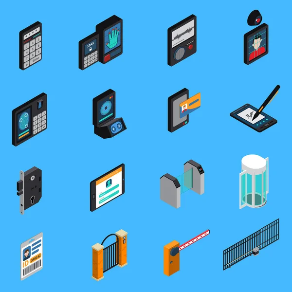 Identificação de acesso Ícones isométricos —  Vetores de Stock